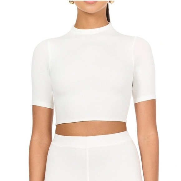 🆕 Naked Wardrobe Mock Cropped Top white size small - Picture 1 of 8